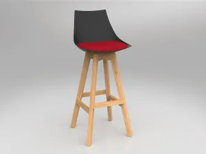 OL Luna Black Barstool with Oak Timber Legs thumbnail 6