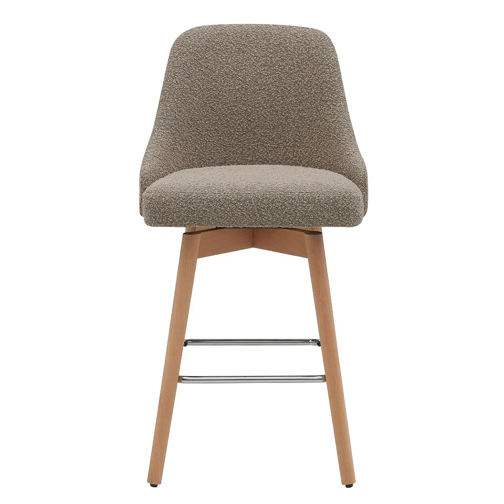 VI Leto Beechwood Legs Fabric Seat Bar Chair