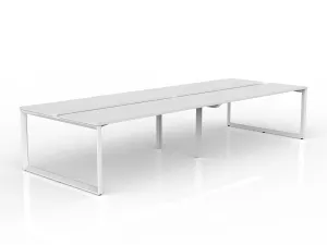 OL Anvil 4-User Double Sided Workspace – White Top with White Frame thumbnail 5