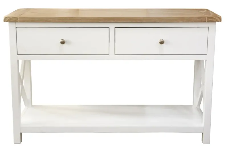VI Shellwood Solid Timber 2 Drawer Console Table