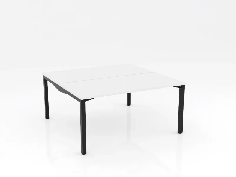 OL Axis Stretch Double Sided 2 User Desk – White Top Black Frame