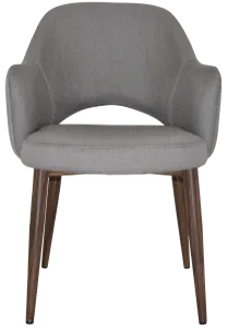 EZ Albury Walnut Colour Metal Leg Upholstered Hospitality Dining Armchair thumbnail 2