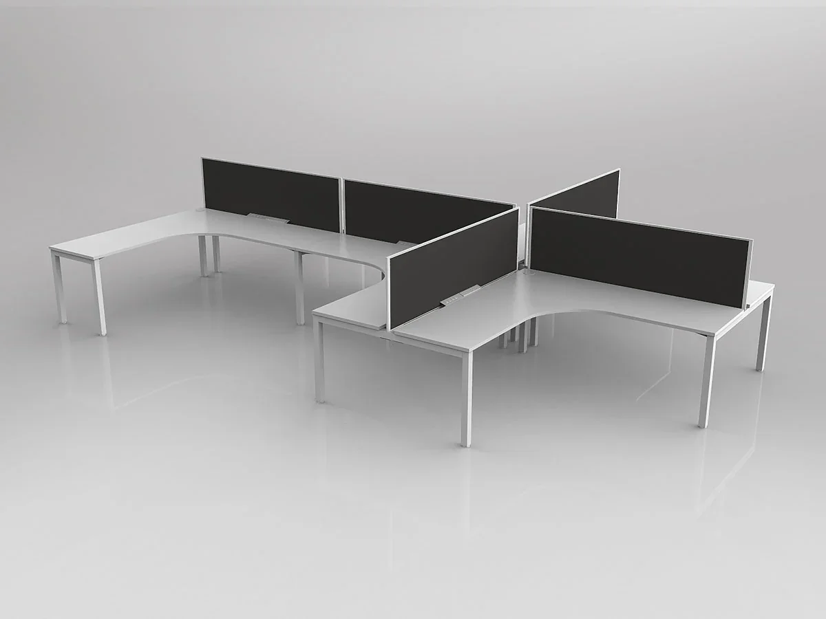 OL Axis 6 User L Shape 90° Workstation with Screen - Breathe Fabric