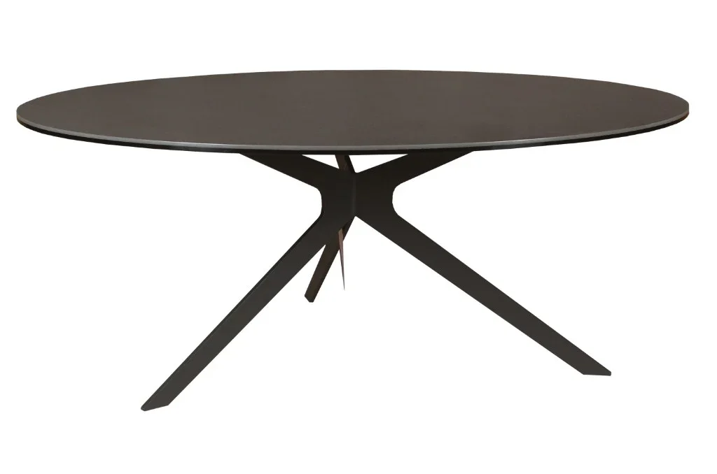 VI Flip Ceramic Top Metal Leg Round Coffee Table
