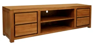 CT Amsterdam Solid Mahogany Timber 4 Drawer Entertainment Unit thumbnail 2