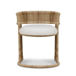 CR Hampton Natural  Rattan Fabric Seat Dining Chair thumbnail 5