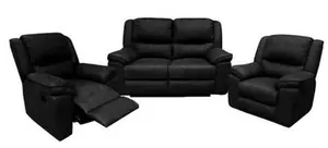 EL Simoca 2 Seater + 2 Single Seater Leather Recliner Lounge Set thumbnail 1