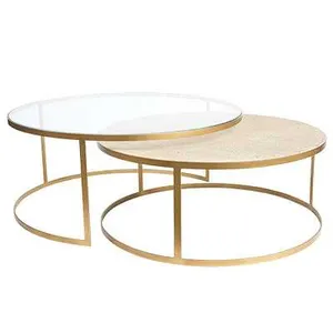 SH Marina Glass Top Round Nesting Coffee Tables thumbnail 1