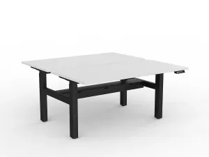 OL Agile 2 Column Electric Height Adjustable Shared Desk White Top Black Frame thumbnail 10