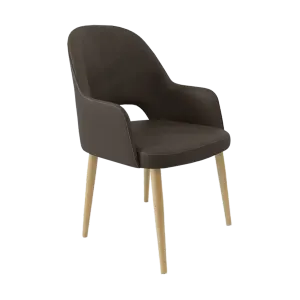 FL Orleans Bourbon Fabric Upholstered Aluminium Legs Hospitality Dining Chair thumbnail 3