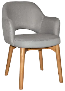 EZ Albury Solid Timber Oak Stained Upholstered Hospitality Dining Armchair thumbnail 18