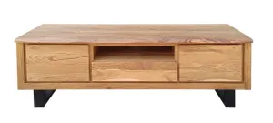 VI Elba Solid Timber Metal Base 2 Door 1 Drawer Entertainment Unit thumbnail 2
