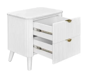 VI Cotswold Solid Timber Stone Top 2 Drawer Bedside Table thumbnail 9