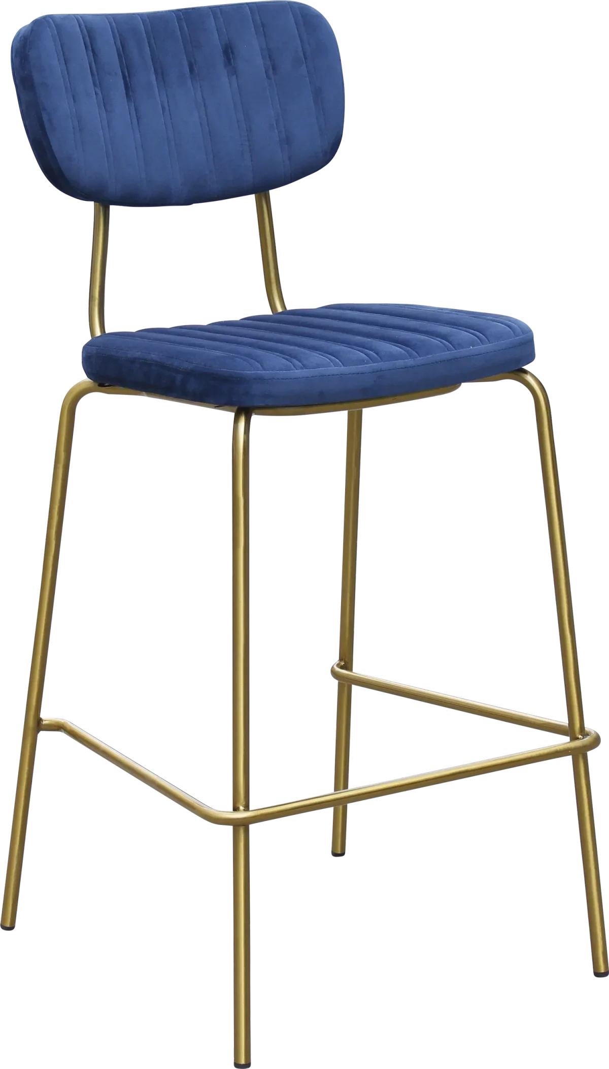 FL Tiramisu Velvet Upholstered Brass Frame Hospitality Barstool