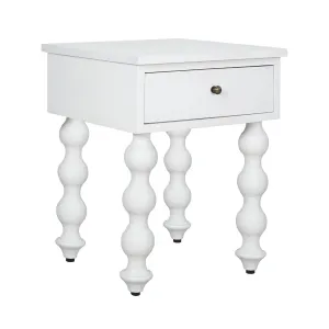 CR Carob Solid Timber Turned Leg 1 Drawer Bedside Table thumbnail 7