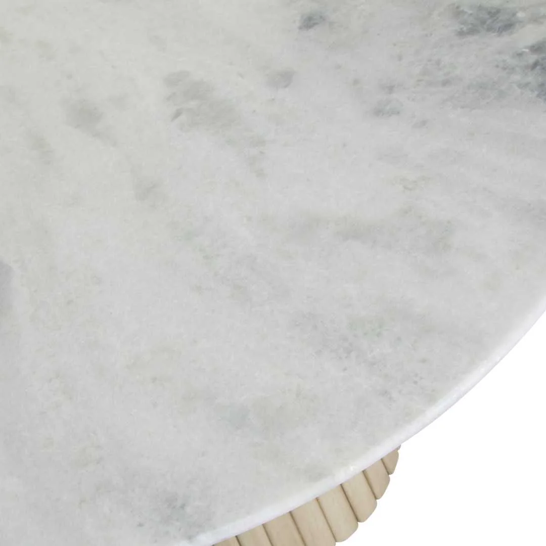 SH Marseille Timber Base Marble Top Round Coffee Table