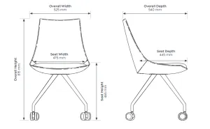 OL Luna Black Chair with Castor Base thumbnail 3