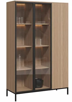 DD Allegra Aluminium Framed Glass Door Cabinet with 6 Shelves