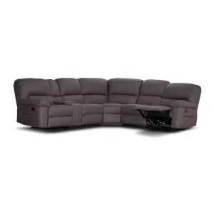 VI Jersey Fabric Upholstered 5 Seater Corner Modular Recliner Lounge thumbnail 4
