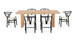 VI Airlie 210cm Rec Dining Table with 6 Dining Chairs Kit thumbnail 3