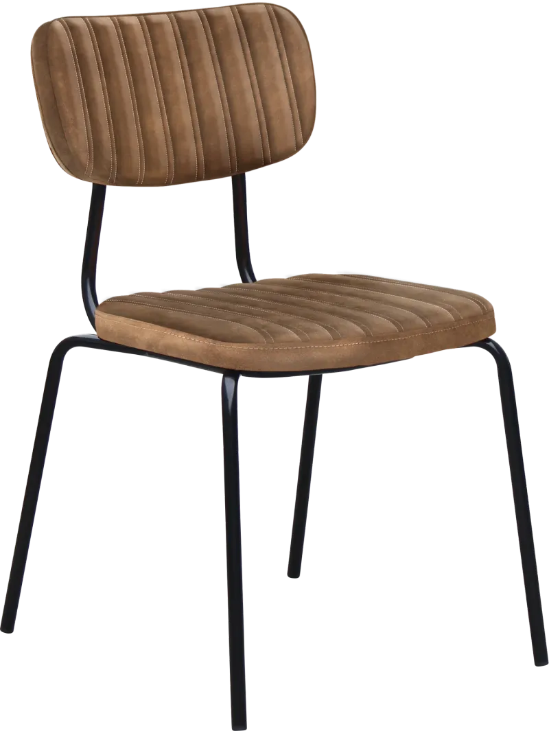 FL Tiramisu Premium Vinyl Upholstered Black Frame Function Chair