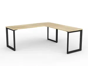 OL Anvil Melamine Top Metal Frame Office Desk with Return thumbnail 1