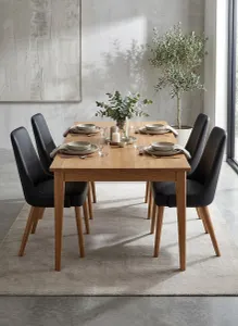 MD Picasa Timber Leg Genuine Leather Upholstered Dining Chair thumbnail 2