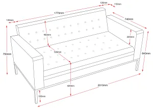 RL Venus PU Leather Upholstered 3 Seater Breakout Sofa thumbnail 3