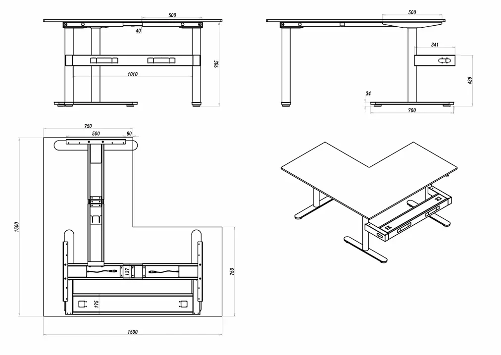 RL Halo Static Corner Workstation with Eco Panel Screen thumbnail 3