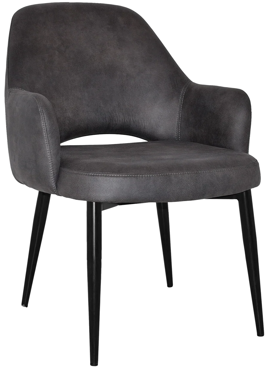 EZ Albury Black Metal Leg Upholstered Hospitality XL Armchair