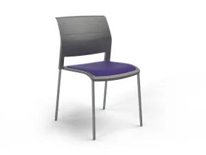 OL Game 4 Legs Upholstered Seat Visitor Stacking Chair - Charcoal Shell thumbnail 18