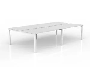 OL Axis 4-User Double Sided Workspace – White Top with White Frame thumbnail 9