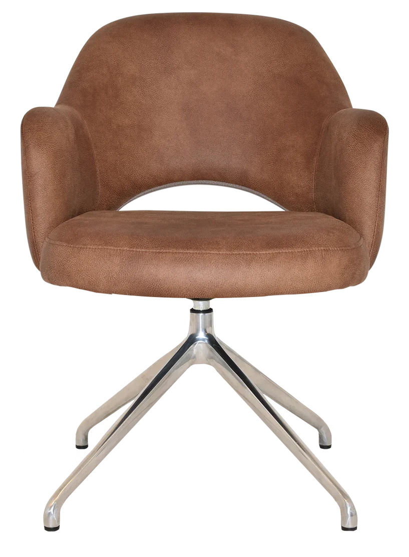 EZ ARM CHAIR ALBURY TRESTLE V2 POLISHED ALUM