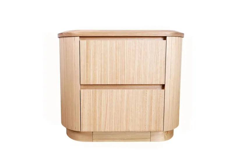 VI Adsila Solid Timber 2 Drawer Bedside Table