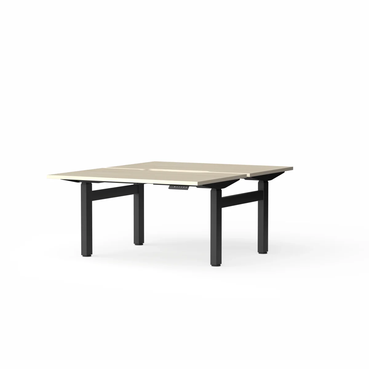 OL Klass Electric Height Adjustable Share Desk - Nordic Maple Top Black Fame