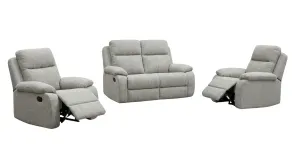 EL Rossie Fabric Upholstered 2 Seater + 2 Single Recliners Suite thumbnail 2