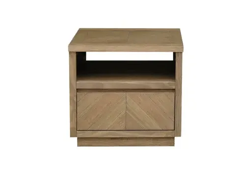 MD Dole Solid Timber Parquetry Finish 1 Drawer Lamp Table