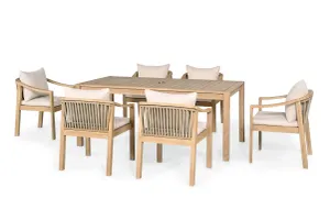Cr Sycamore Solid Timber 7 Piece Outdoor Dining Setting thumbnail 1