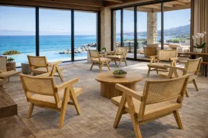 MF Pier Timber Framed with Natural Rattan Lounge Chair thumbnail 2