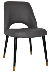 EZ Albury Black Stainless Steel Brass Top Leg Upholstered Hospitality Dining Chair thumbnail 19