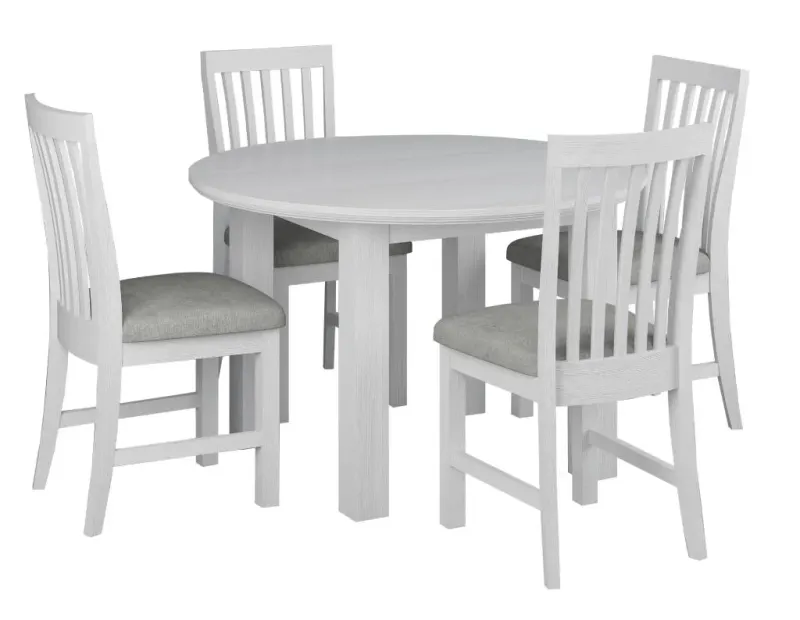 VI Coastal 5Pc Round Dining Table & Chairs Kit