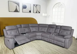 BT Oxley Fabric Upholstered 5 Seater Recliner Corner Lounge with Console thumbnail 3