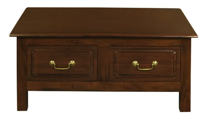 CT Tasmania Solid Timber 4 Drawer Straight Leg Coffee Table