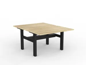 OL Agile Fixed Height Shared Desk – Oak Top with Black Frame thumbnail 20