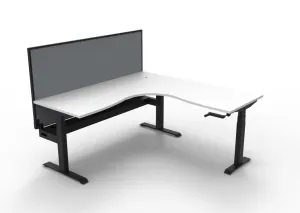 RL Boost Crank Height Adjustable Corner Workstation with SHUSH30 Screen thumbnail 1