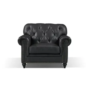 BT Barclay Chesterfield PU Leather Upholstered Armchair thumbnail 2