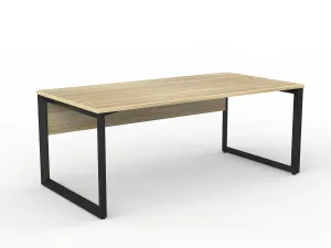 OL Anvil Straight Desk with Modesty – Oak Top with Black Frame thumbnail 8