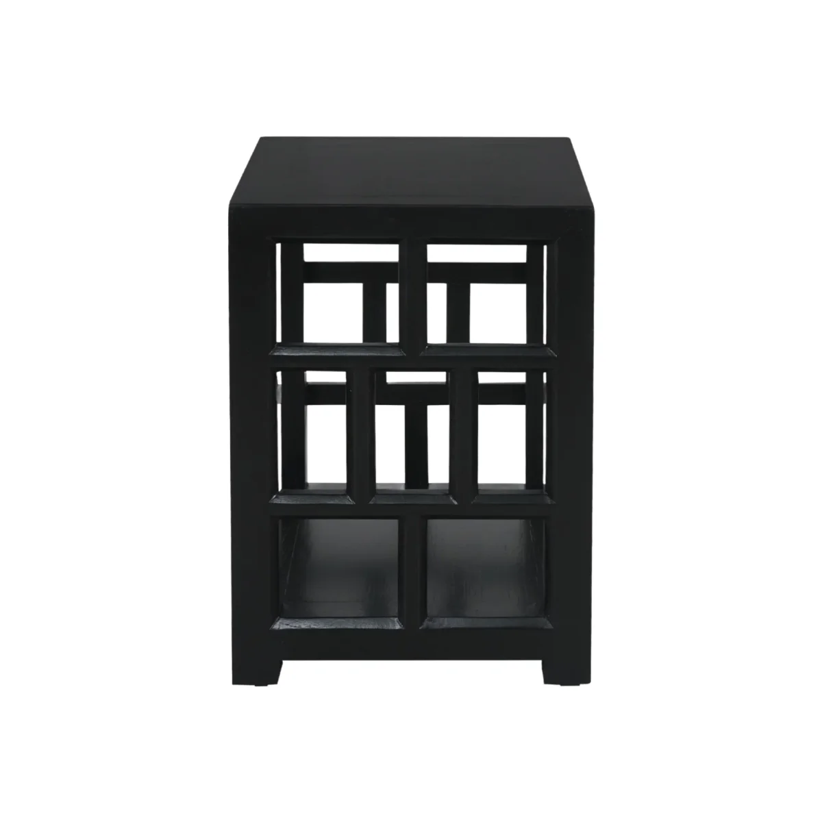 CR Evan Solid Timber Side Table with Bottom Shelf