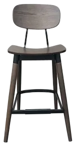 EZ STOOL VINTAGE METAL BLACK - WALNUT thumbnail 2