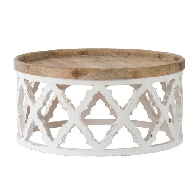 DA Lattice Shabby Chic Round Coffee Table